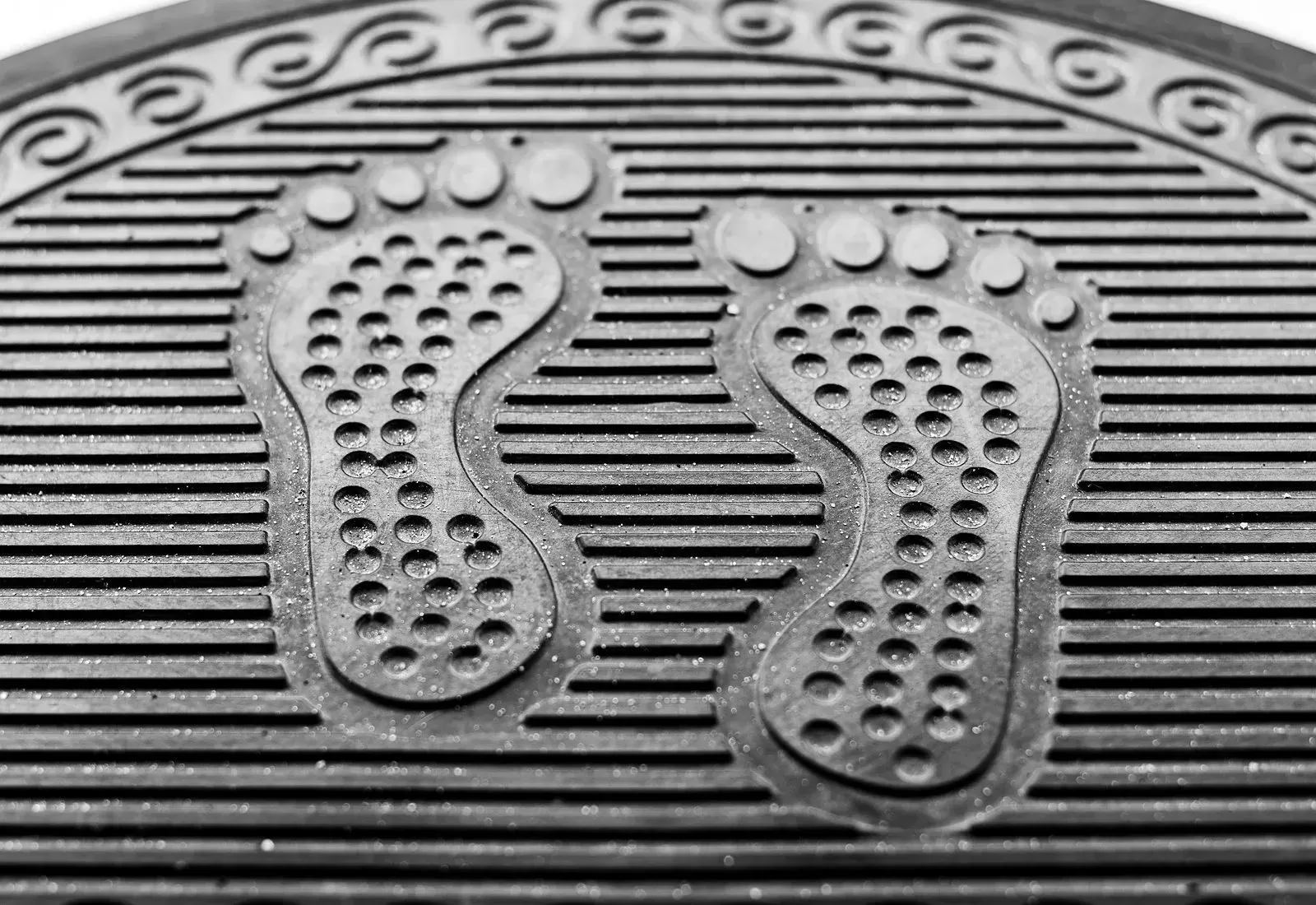 Strukturierte robuste Schmutzfangmatte im Detail